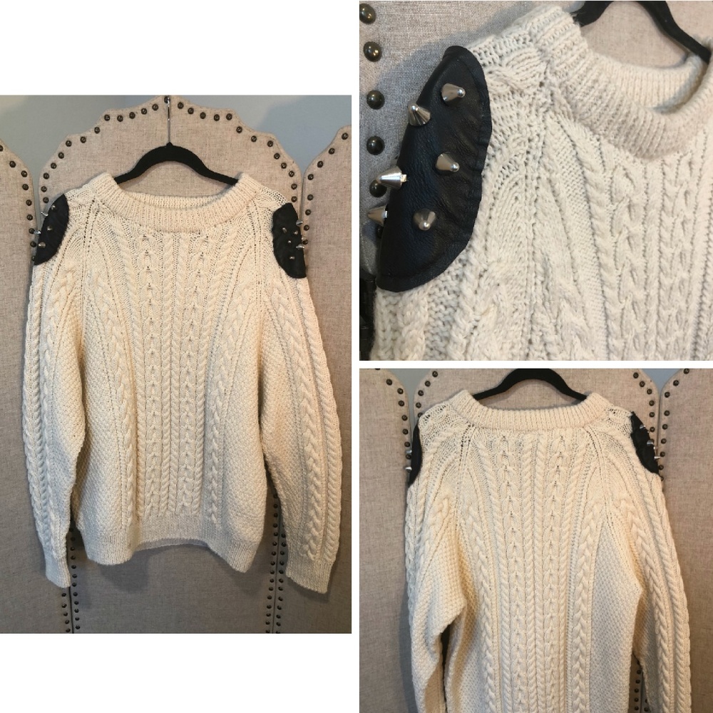 The Ragged Priest Studded Shoulder Patch Sweater